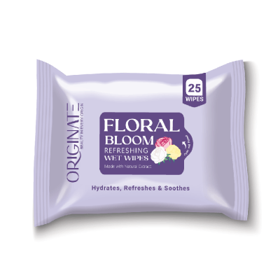 Originate Floral Bloom Refreshing Wipes – Gentle Floral Facial Wipes