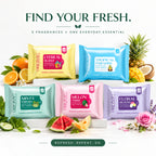 Refreshing Face Wipes - Pack of all 5 variants (Melon, Minty Fresh, Tropical Paradise, Floral Bloom, and  Citrus Burst)