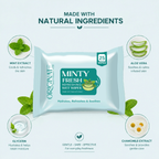 Originate Face Wipes – Minty Moisturizing Facial Wipes Infused with Vitamin E & refreshing tropical fragrance