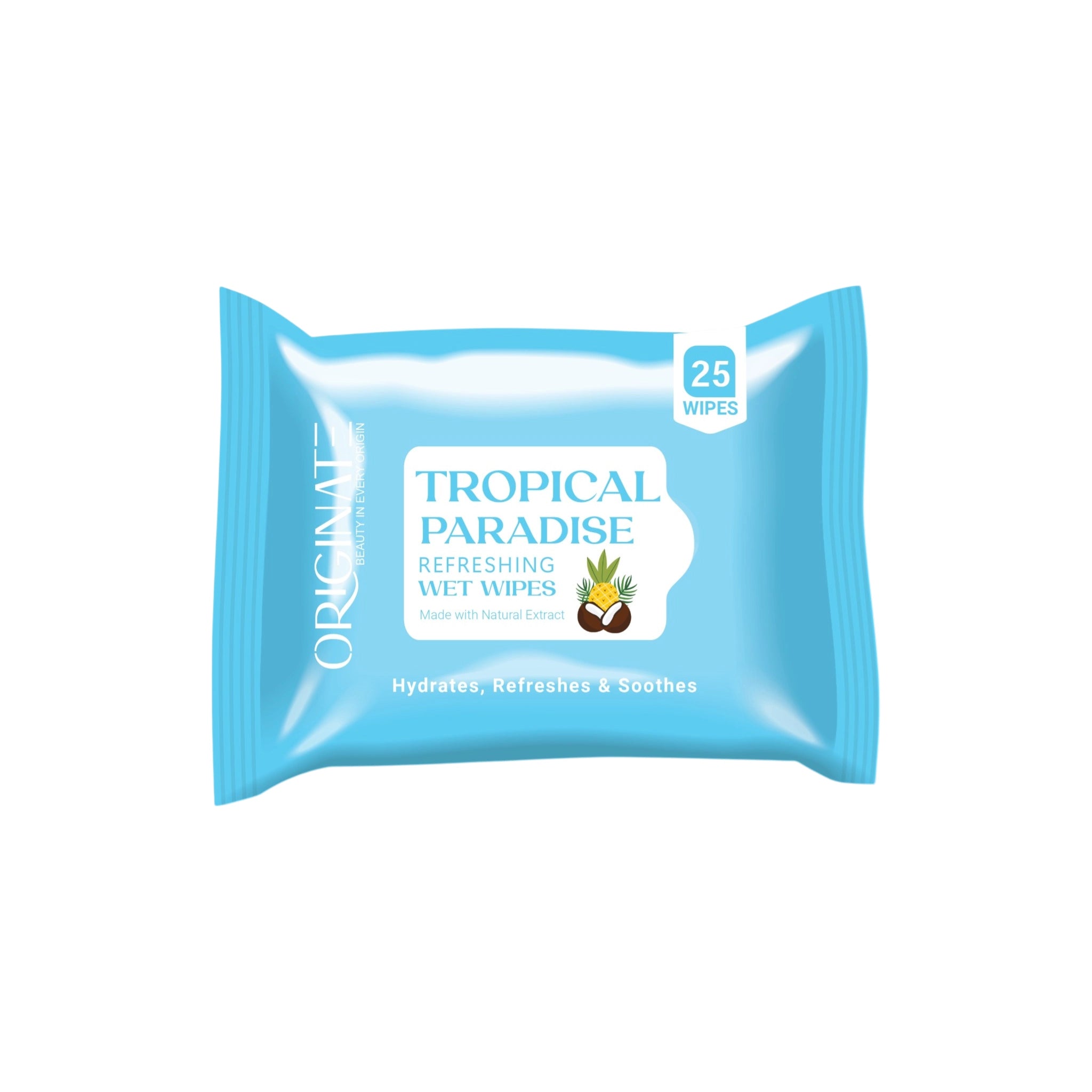 Originate Tropical Paradise Refreshing Wipes – Hydrating Facial Wipes