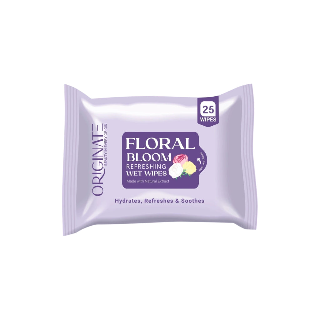 Originate Floral Bloom Refreshing Wipes – Gentle Floral Facial Wipes
