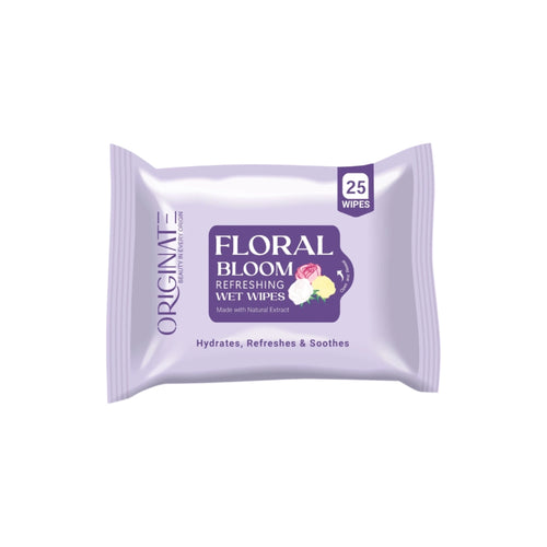 Originate Floral Bloom Refreshing Wipes – Gentle Floral Facial Wipes