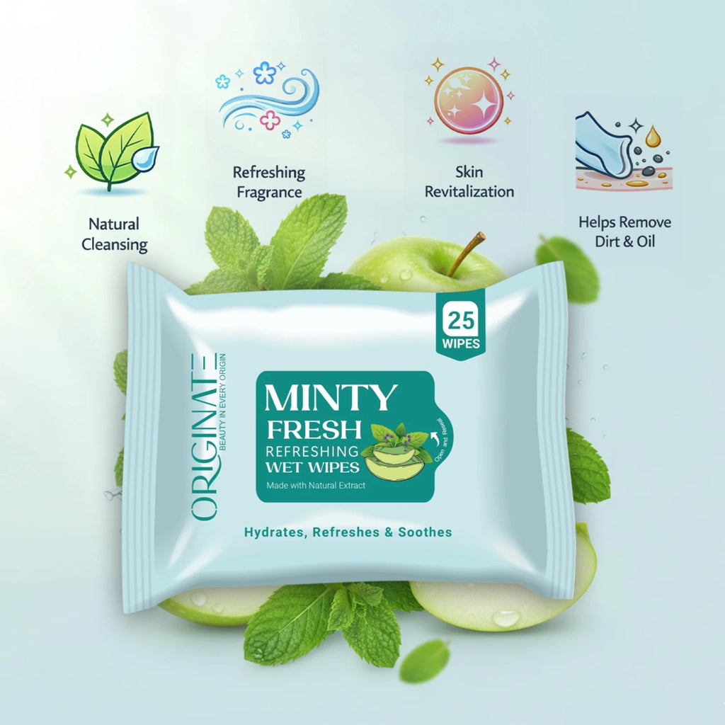 Originate Mint Cooling Facial Wipes