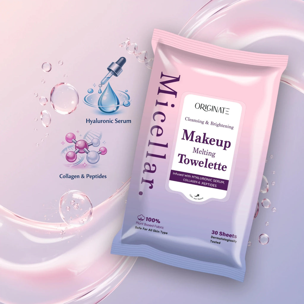 Micellar Makeup Remover Wipes India — Hyaluronic Acid & Collagen | Originate