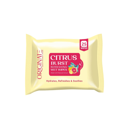 Originate Citrus Burst Refreshing Wipes – Instant Freshness Facial Wipes