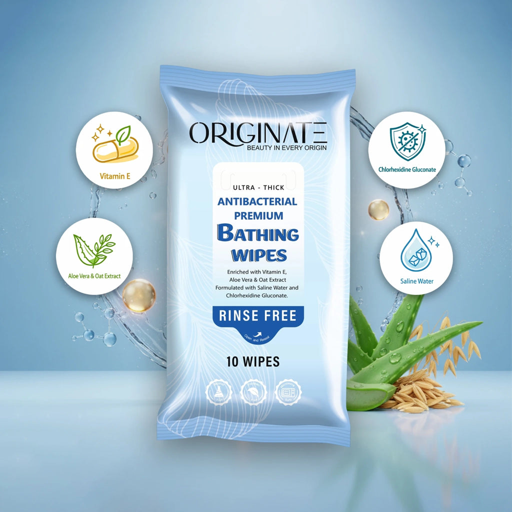 Bath Wipes for Adults India — Ultra Thick, No-Water Body Wipes | Originate