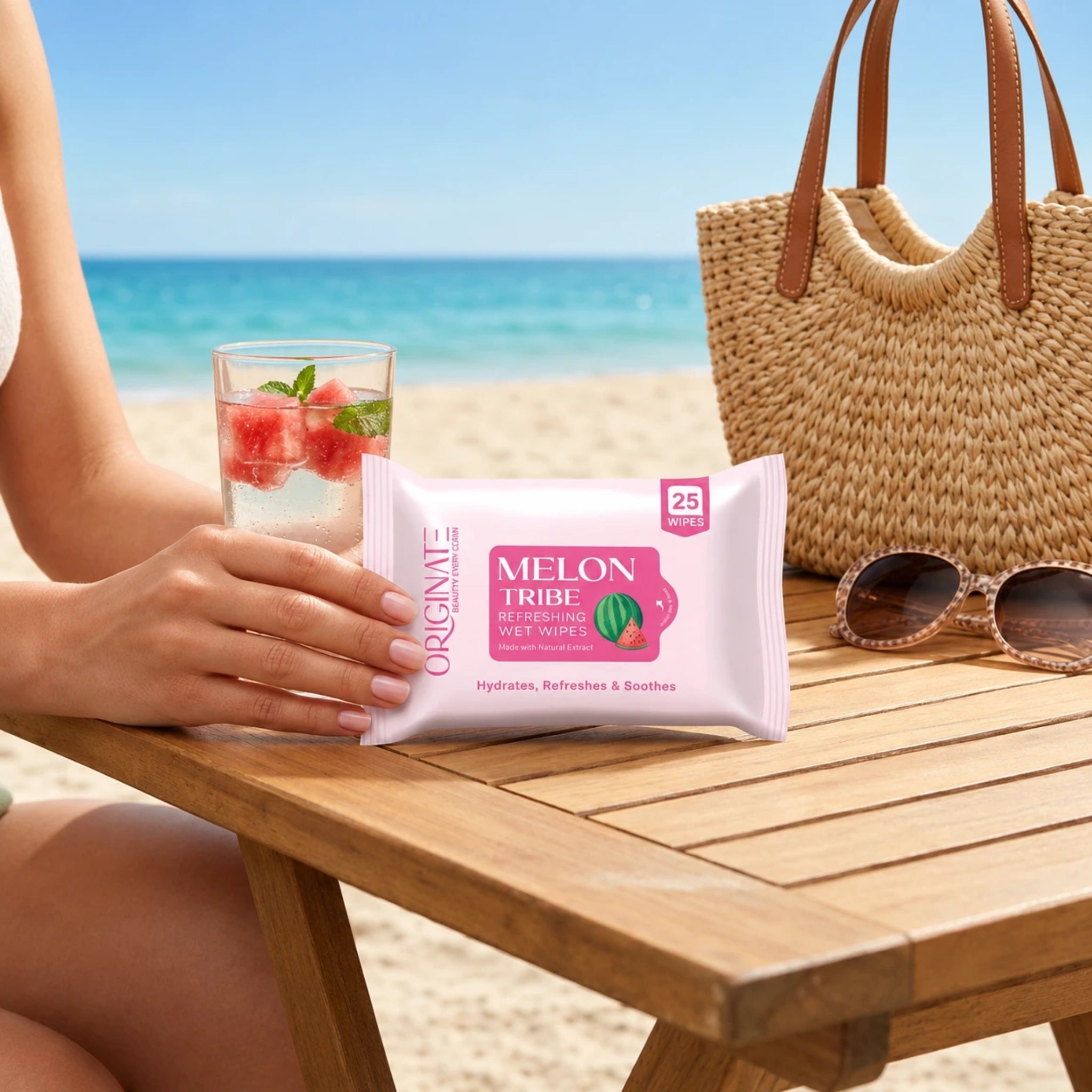 Originate Melon Tribe Refreshing Wipes – Hydrating Melon Facial Wipes