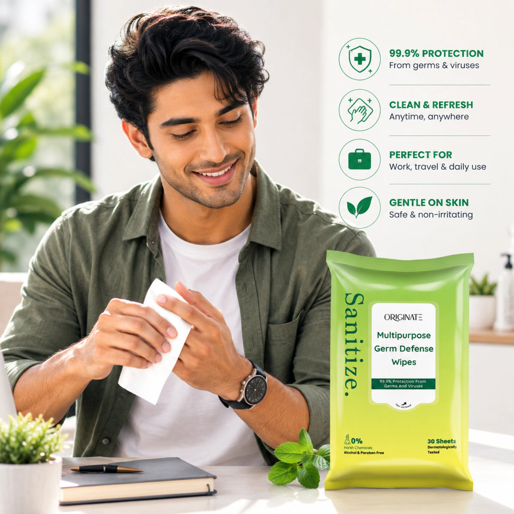 Sanitizing Wipes India — Multipurpose Germ Defense Cleaning Wipes | Originate