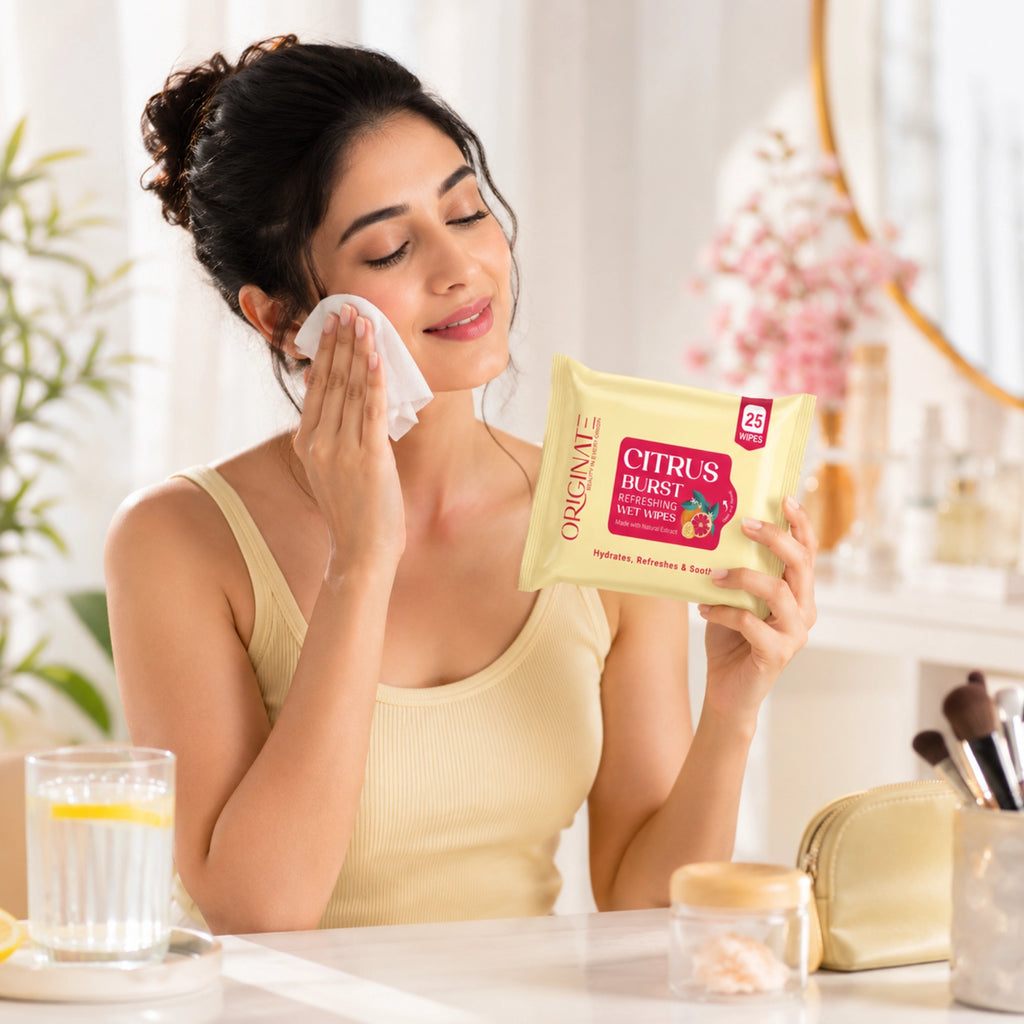 Originate Citrus Burst Refreshing Wipes – Instant Freshness Facial Wipes