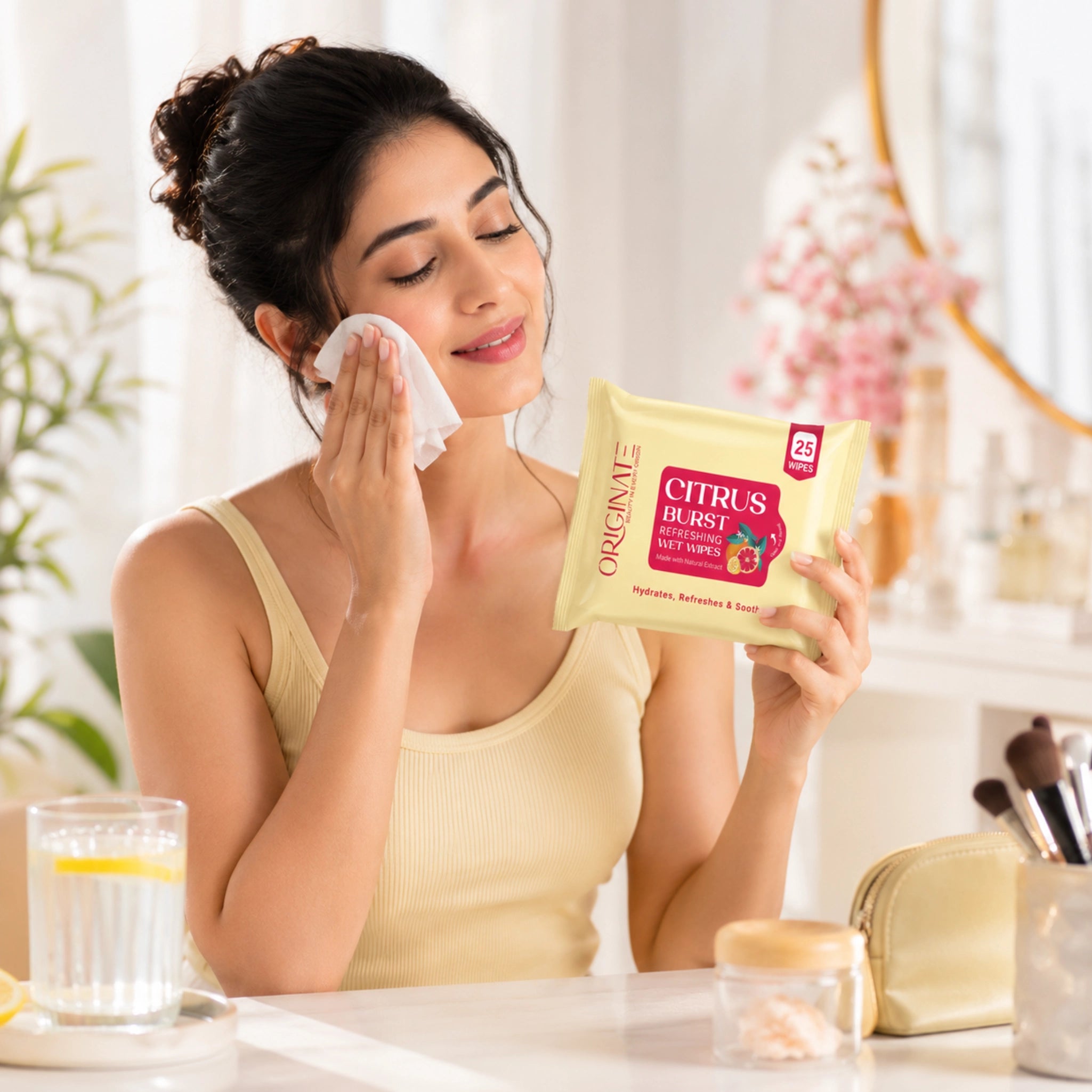 Originate Citrus Burst Refreshing Wipes – Instant Freshness Facial Wipes