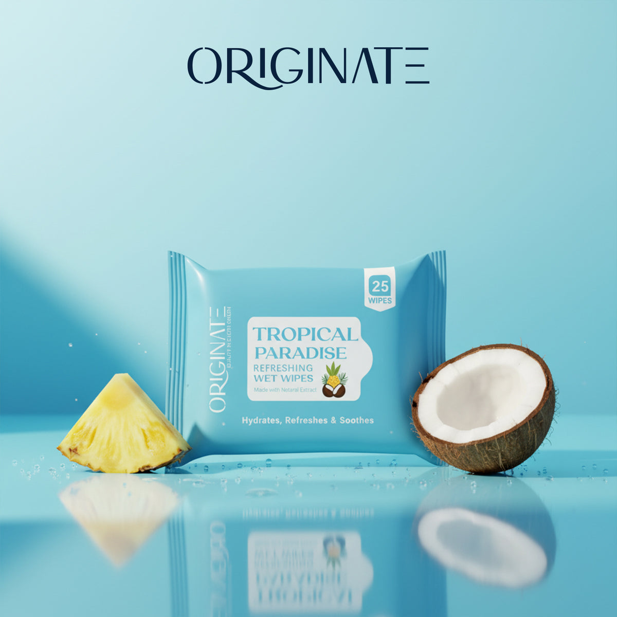 Originate Tropical Paradise Refreshing Wipes – Hydrating Facial Wipes