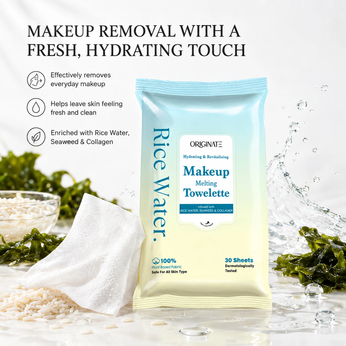 Rice Water Makeup Remover Tissue