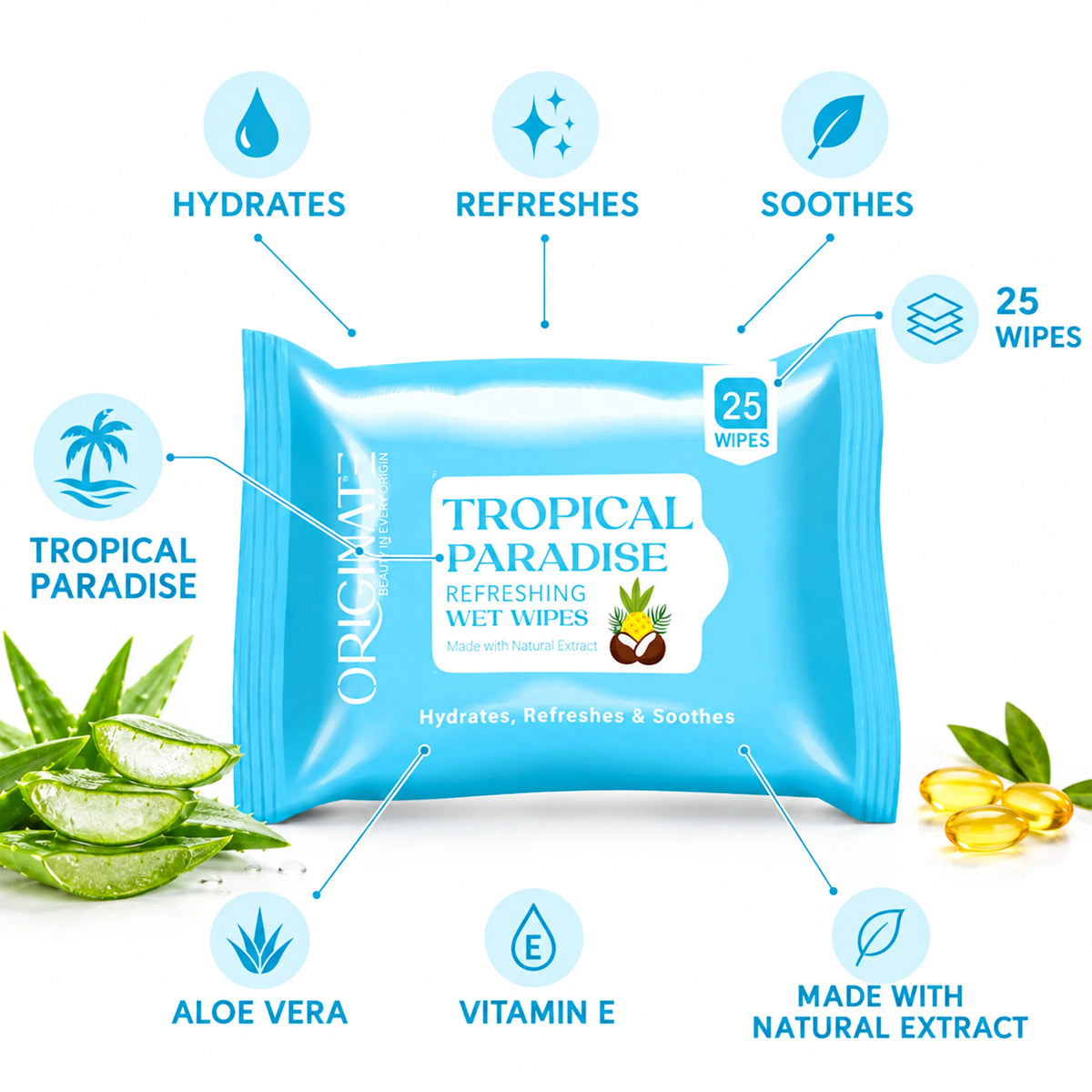 Facial Cleansing Wet Wipes - Refreshing Face Wipes