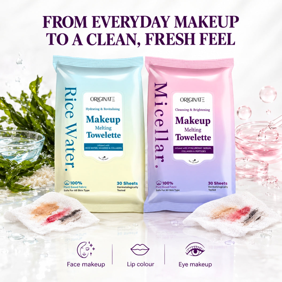 Micellar Water Makeup Remover Wipes Combo Pack